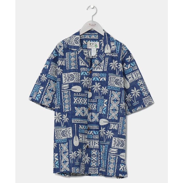 ネイビー | 【カヒコ】トラデタパアロハメンズシャツ | アミナコレクション
