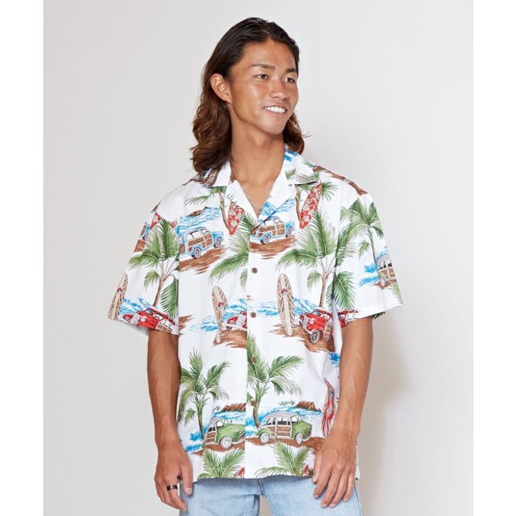 【カヒコ】ウッドボードアロハメンズシャツ | アミナコレクション  | 詳細画像7 