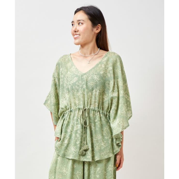 グリーン | 【カヒコ】【UVカット加工】オマオトップス | アミナコレクション 