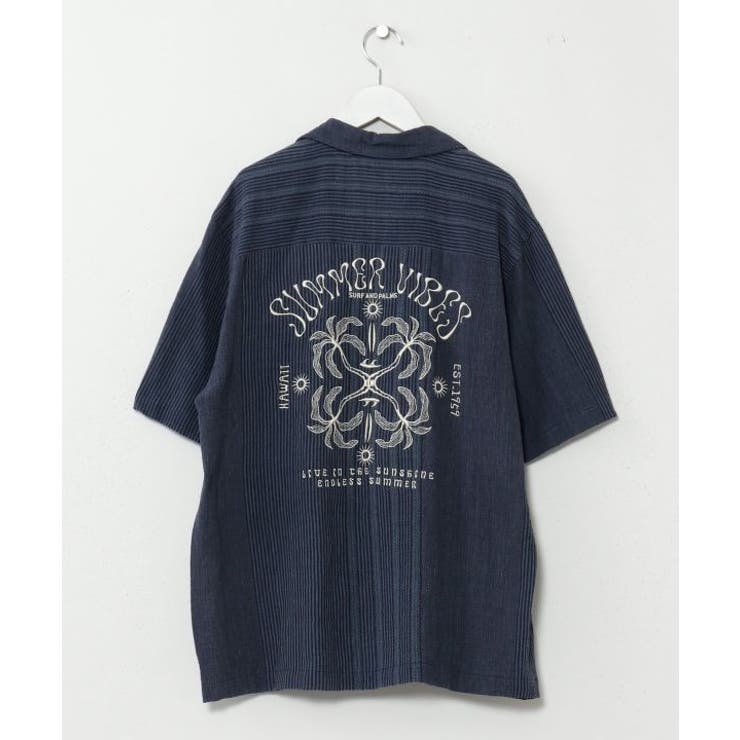 ネイビー | 【カヒコ】マヒナメンズシャツ【SURF&Palms】 | アミナコレクション