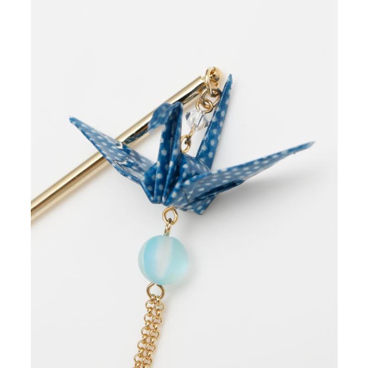 【カヤ】折り鶴揺れかんざし | アミナコレクション  | 詳細画像1 