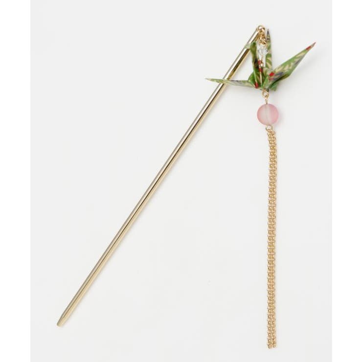 グリーン | 【カヤ】折り鶴揺れかんざし | アミナコレクション 