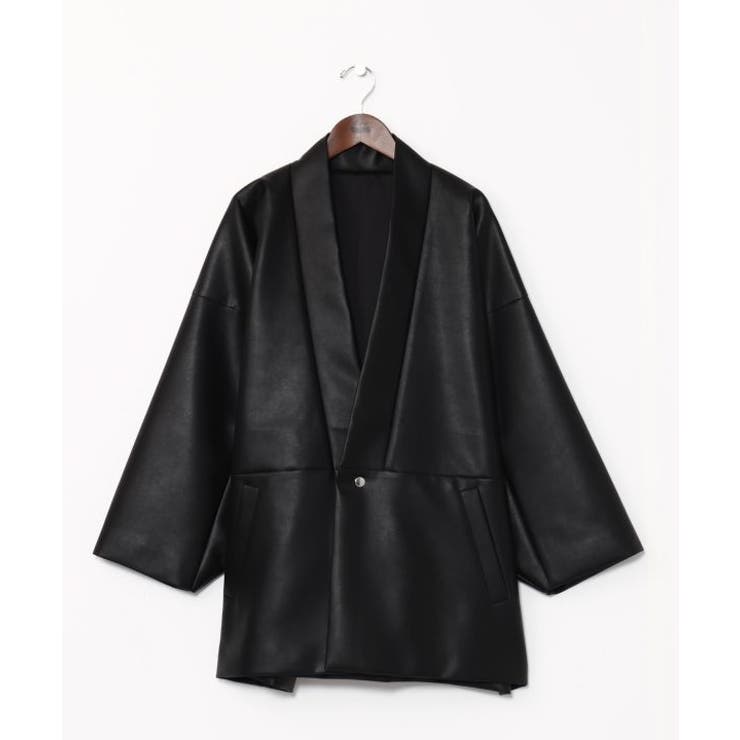 ブラック | 【カヤ】寒のつくり革メンズコート | アミナコレクション