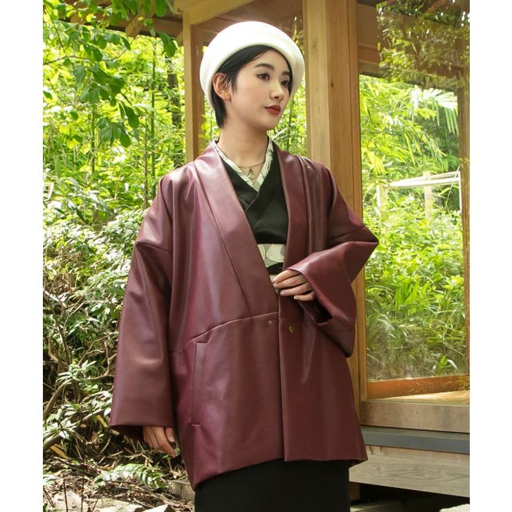 レッド | 【カヤ】寒のつくり革メンズコート | アミナコレクション