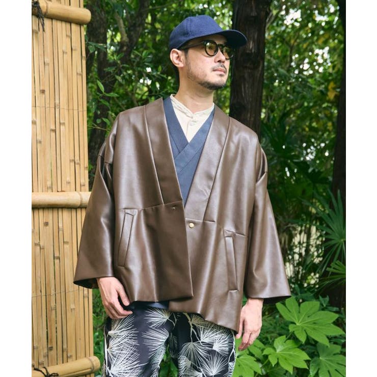 ブラウン | 【カヤ】寒のつくり革メンズコート | アミナコレクション