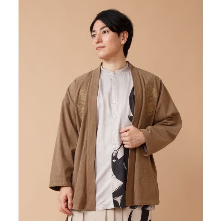 ブラウン | 【カヤ】二物メンズ羽織 | アミナコレクション 