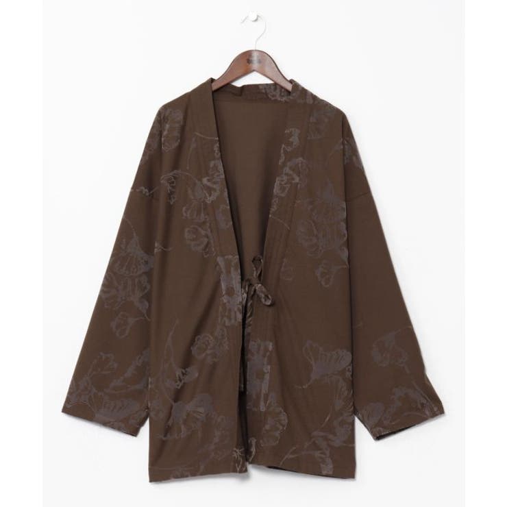 ブラウン | 【カヤ】霞葉紋メンズ羽織 | アミナコレクション