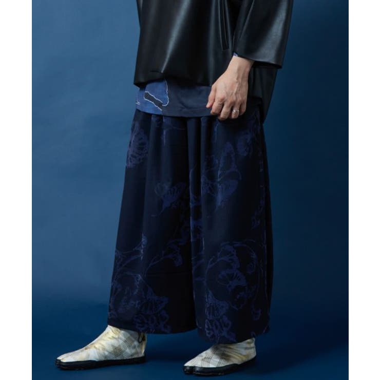 ネイビー系 | 【カヤ】霞葉紋メンズパンツ | アミナコレクション