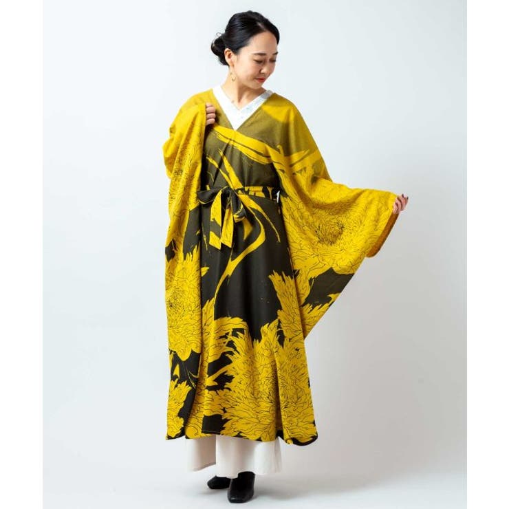 イエロー | 【カヤ】花墨ワンピース | アミナコレクション 