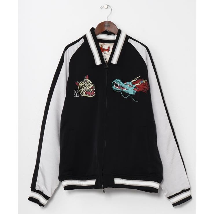 ブラックミックス | 【カヤ】リバーシブルジャケットLサイズ《鈴木ひょっとこ×倭物やカヤ》 | アミナコレクション 