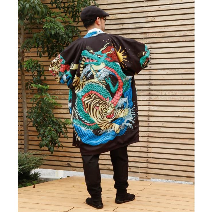 ブラック | 【カヤ】リバーシブル羽織《鈴木ひょっとこ×倭物やカヤ》 | アミナコレクション 