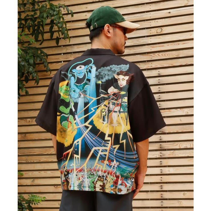 ネイビー | 【カヤ】アロハシャツ《鈴木ひょっとこ×倭物やカヤ》 | アミナコレクション 