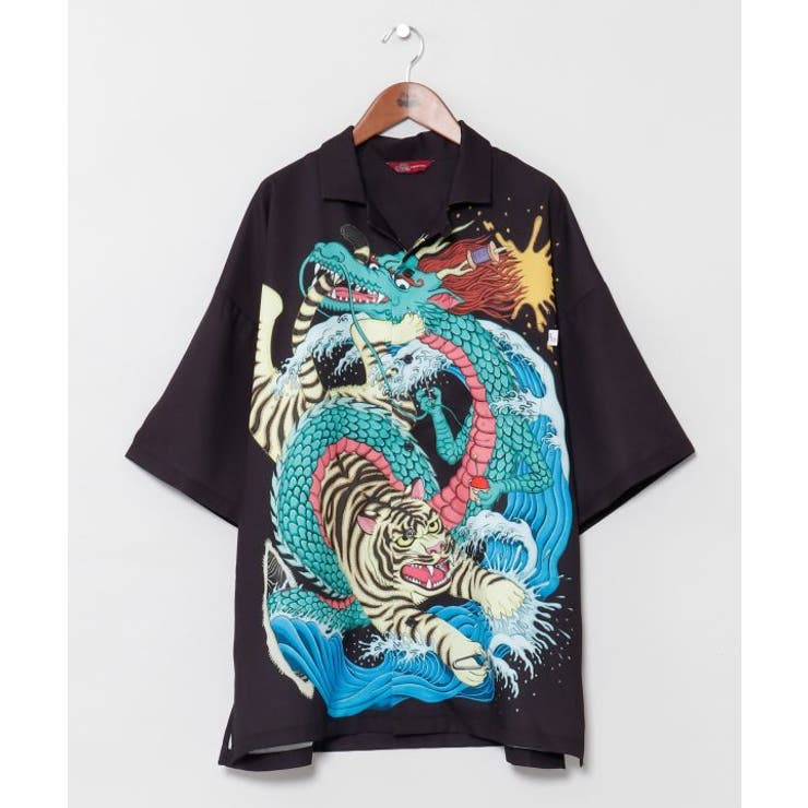 ブラック | 【カヤ】アロハシャツ《鈴木ひょっとこ×倭物やカヤ》 | アミナコレクション 