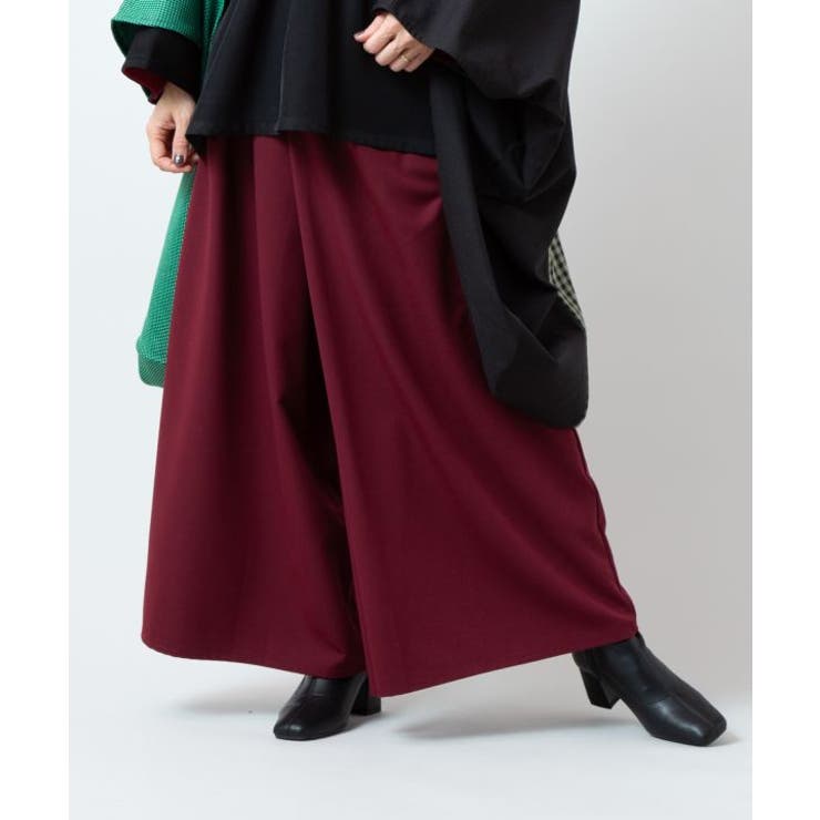 エンジ | 【カヤ】澄み心ワイドパンツ | アミナコレクション 