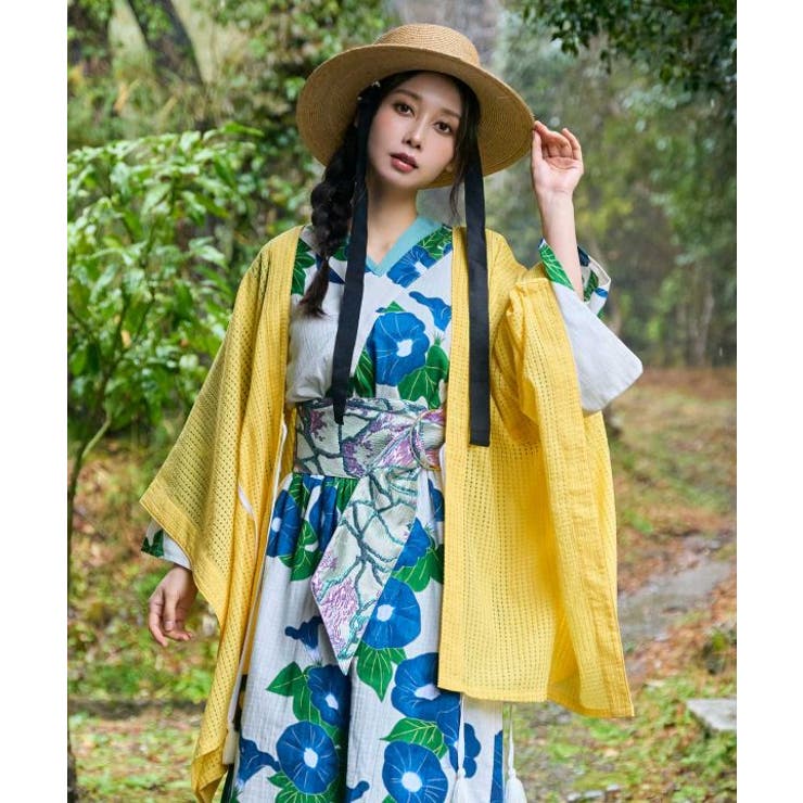 イエロー | 【カヤ】透かし風羽織 | アミナコレクション 