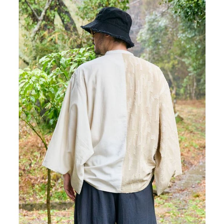 【カヤ】片身替わりメンズバンドカラーシャツ | アミナコレクション  | 詳細画像10 