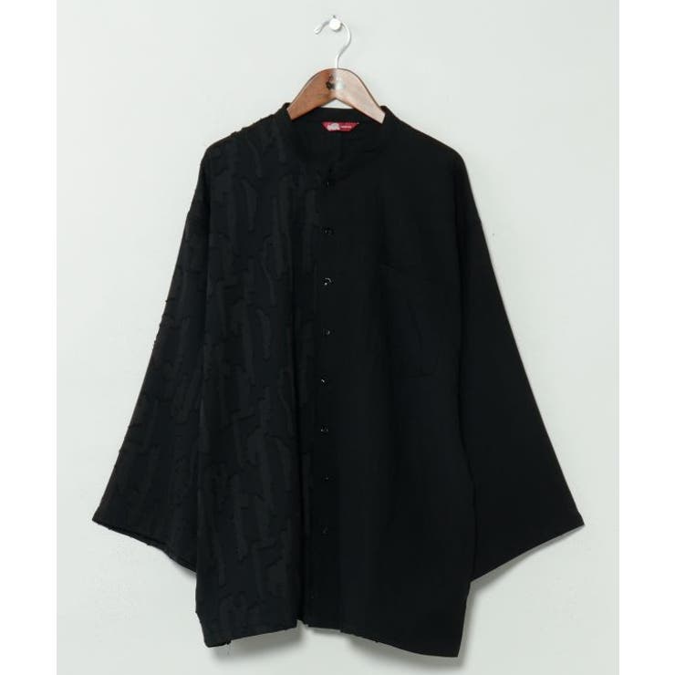 スミクロ | 【カヤ】片身替わりメンズバンドカラーシャツ | アミナコレクション 