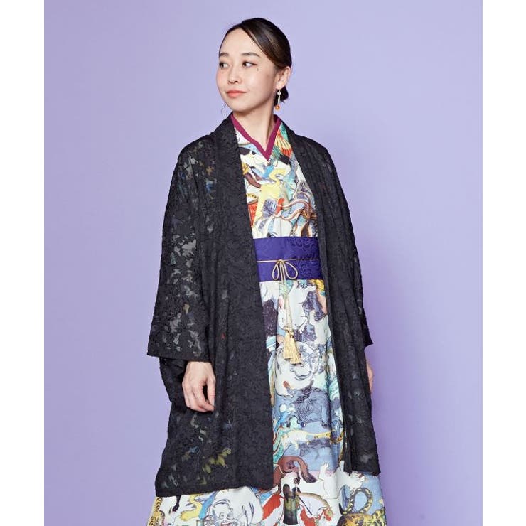 スミクロ | 【カヤ】透かし花羽織 | アミナコレクション 