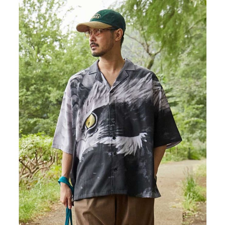 【カヤ】獣面相メンズシャツ | アミナコレクション | 詳細画像1 