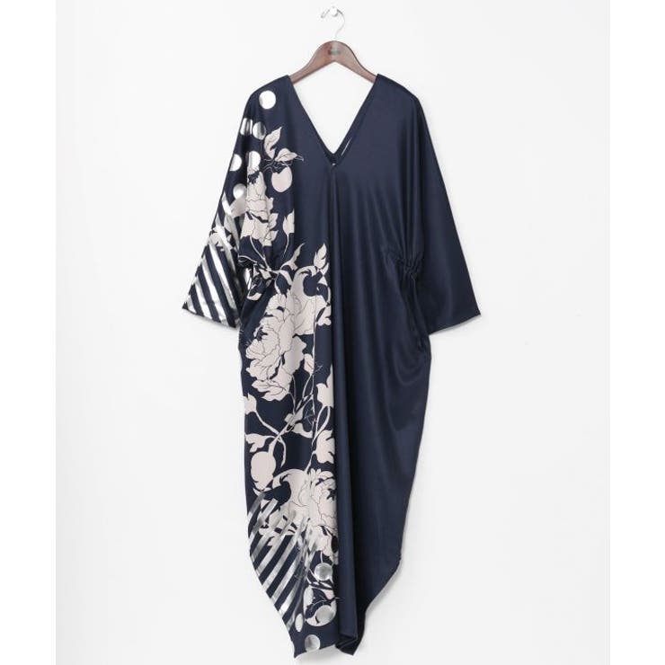 ネイビー系 | 【カヤ】耀う牡丹ワンピース | アミナコレクション 