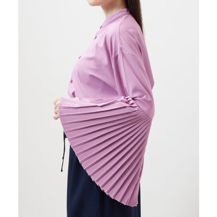 【カヤ】襞寄せバンドカラーシャツ | アミナコレクション  | 詳細画像13 