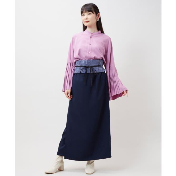 【カヤ】襞寄せバンドカラーシャツ | アミナコレクション  | 詳細画像7 