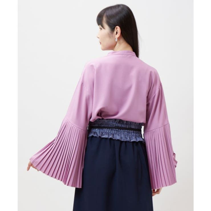 【カヤ】襞寄せバンドカラーシャツ | アミナコレクション  | 詳細画像9 