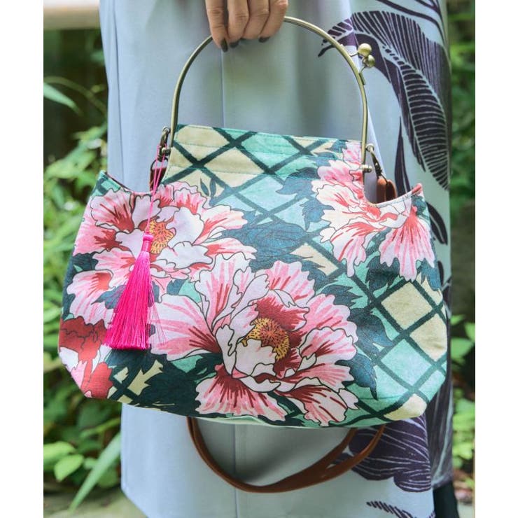 【カヤ】牡丹がま口ショルダーバッグ | アミナコレクション  | 詳細画像1 