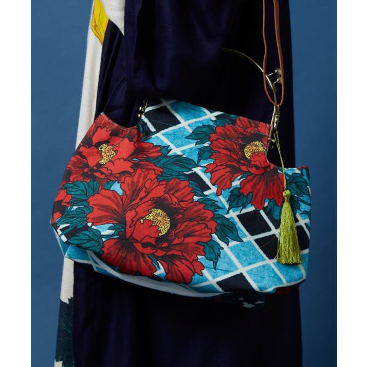 レッド | 【カヤ】牡丹がま口ショルダーバッグ | アミナコレクション 