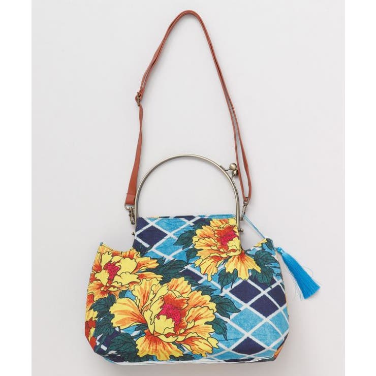 イエロー | 【カヤ】牡丹がま口ショルダーバッグ | アミナコレクション 