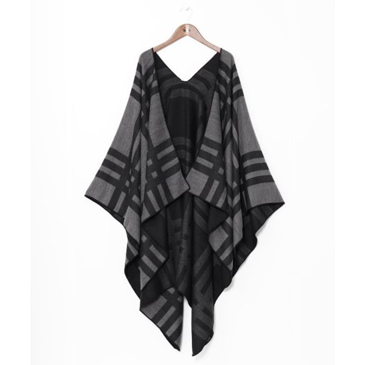 ブラック | 【カヤ】灯籠（とうろう）格子ストール | アミナコレクション 