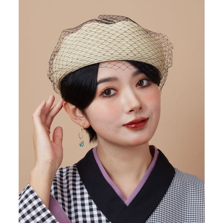 ベージュ | 【カヤ】網ベレー帽 | アミナコレクション 