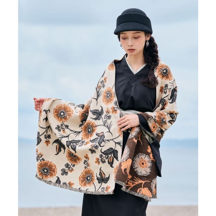 イエロー | 【倭物やカヤ】花々ストール | アミナコレクション 