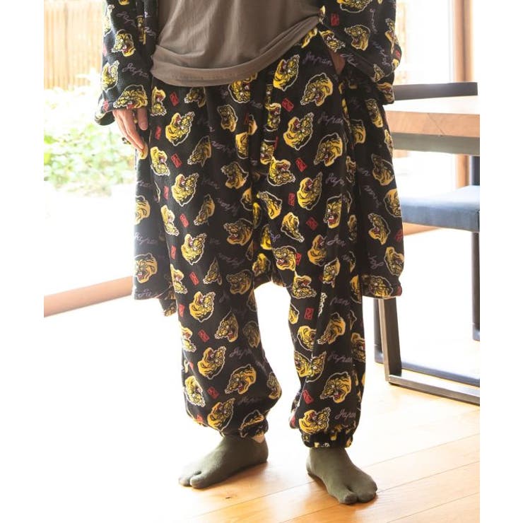 ブラック×イエロー | 【カヤ】刺しジャン腹巻きもんぺ | アミナコレクション 