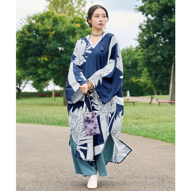 ネイビー系 | 【カヤ】花影ワンピース | アミナコレクション 