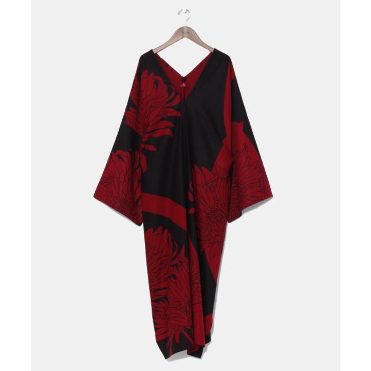 ブラック×レッド | 【カヤ】花影ワンピース | アミナコレクション 