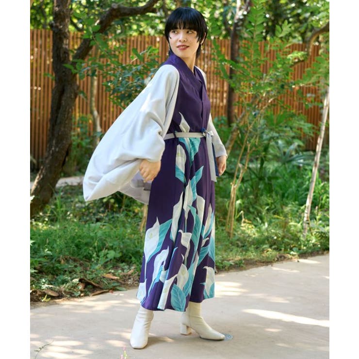 【カヤ】水芭蕉羽織付きワンピース | アミナコレクション  | 詳細画像1 
