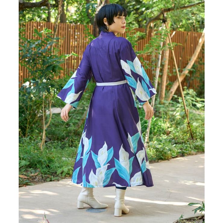 ワモノヤカヤ　新品未使用タグ付き水芭蕉羽織付きロングワンピースFREE SIZE 楽天市場】倭物やカヤ公式店 [水芭蕉羽織付きワンピース] 和柄