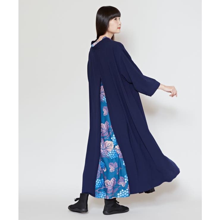 ネイビー | 【カヤ】四季の冬装い八掛ワンピース | アミナコレクション 