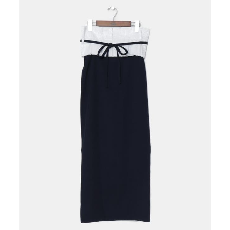 ダークネイビー | 【カヤ】流水洒落着帯スカート | アミナコレクション 