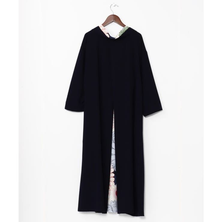 ネイビー系 | 【カヤ】花盛り八掛ワンピース | アミナコレクション 