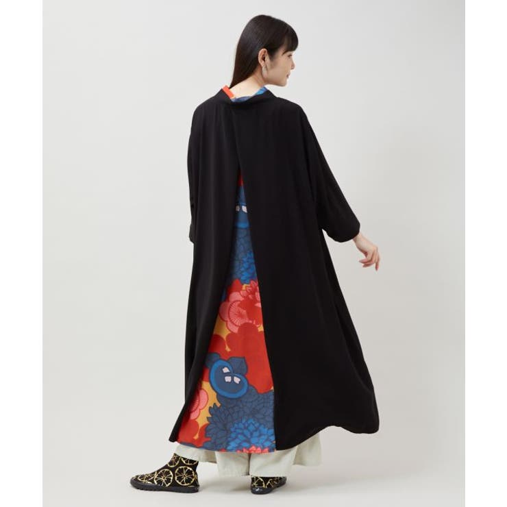 ブラック | 【カヤ】花盛り八掛ワンピース | アミナコレクション 