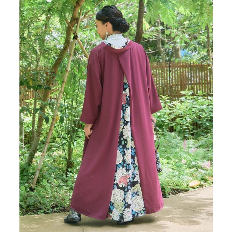 パープル | 【カヤ】花盛り八掛ワンピース | アミナコレクション 