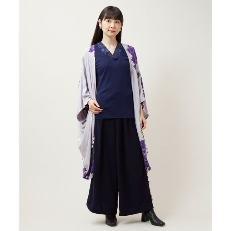 【カヤ】花盛り八掛袴風ワイドパンツ | アミナコレクション  | 詳細画像5 