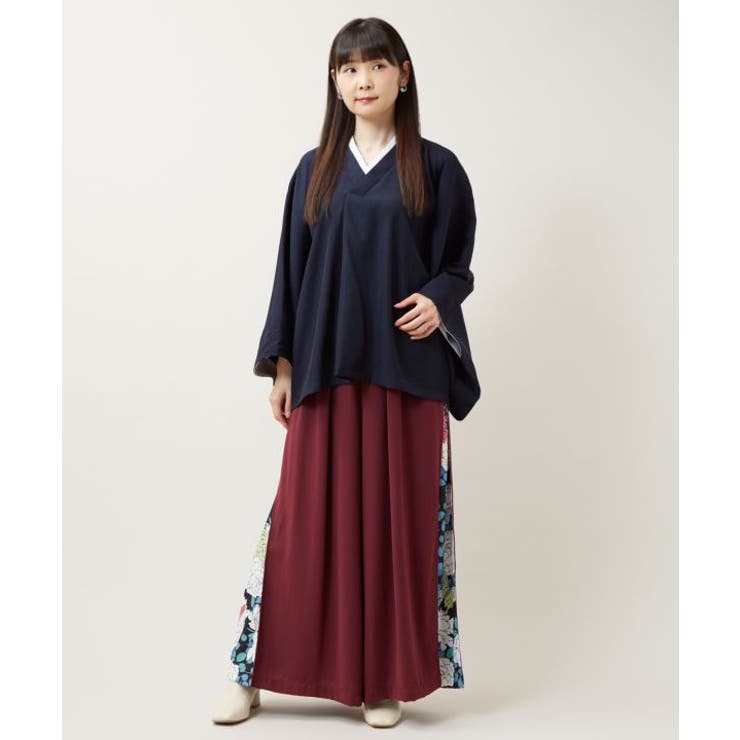 【カヤ】花盛り八掛袴風ワイドパンツ | アミナコレクション  | 詳細画像6 