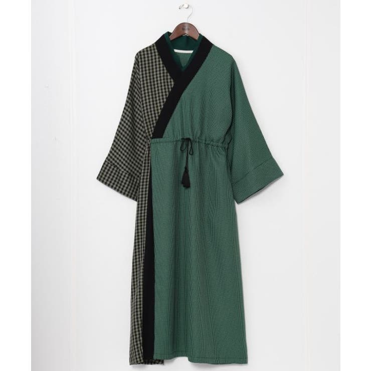 グリーン | 【カヤ】モガ格子ならいワンピース | アミナコレクション 