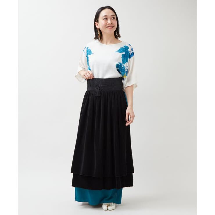 【カヤ】襞寄せ前掛けスカート | アミナコレクション  | 詳細画像3 