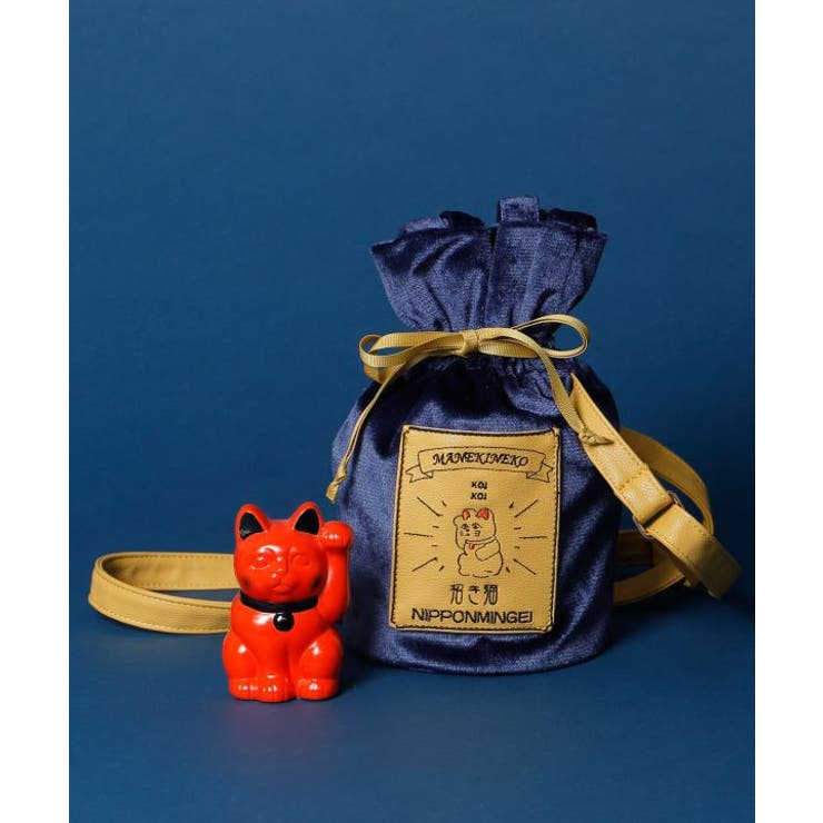 【カヤ】民芸ベロア巾着ミニショルダーバッグ | アミナコレクション  | 詳細画像2 