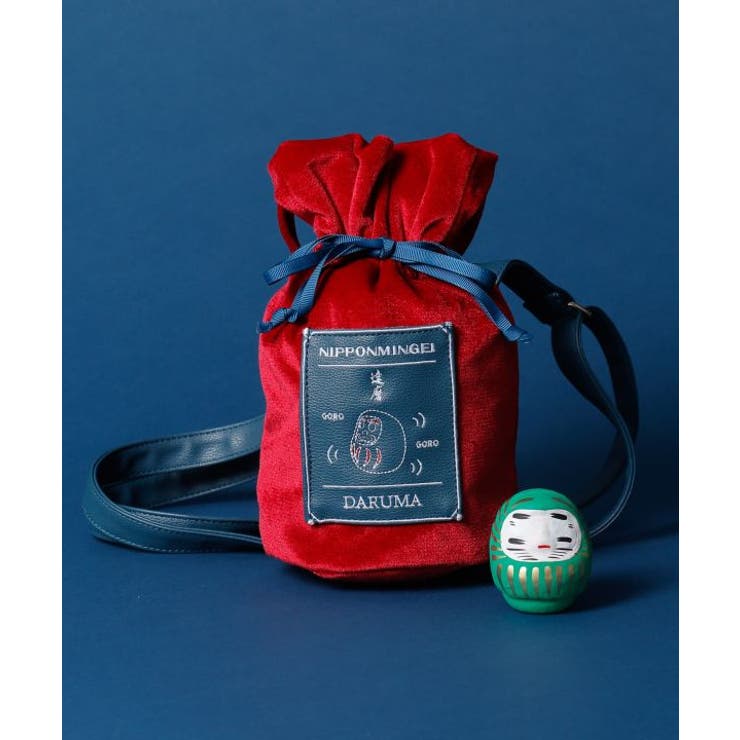 【カヤ】民芸ベロア巾着ミニショルダーバッグ | アミナコレクション  | 詳細画像3 