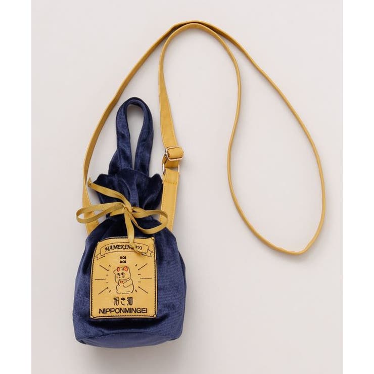 【カヤ】民芸ベロア巾着ミニショルダーバッグ | アミナコレクション  | 詳細画像4 